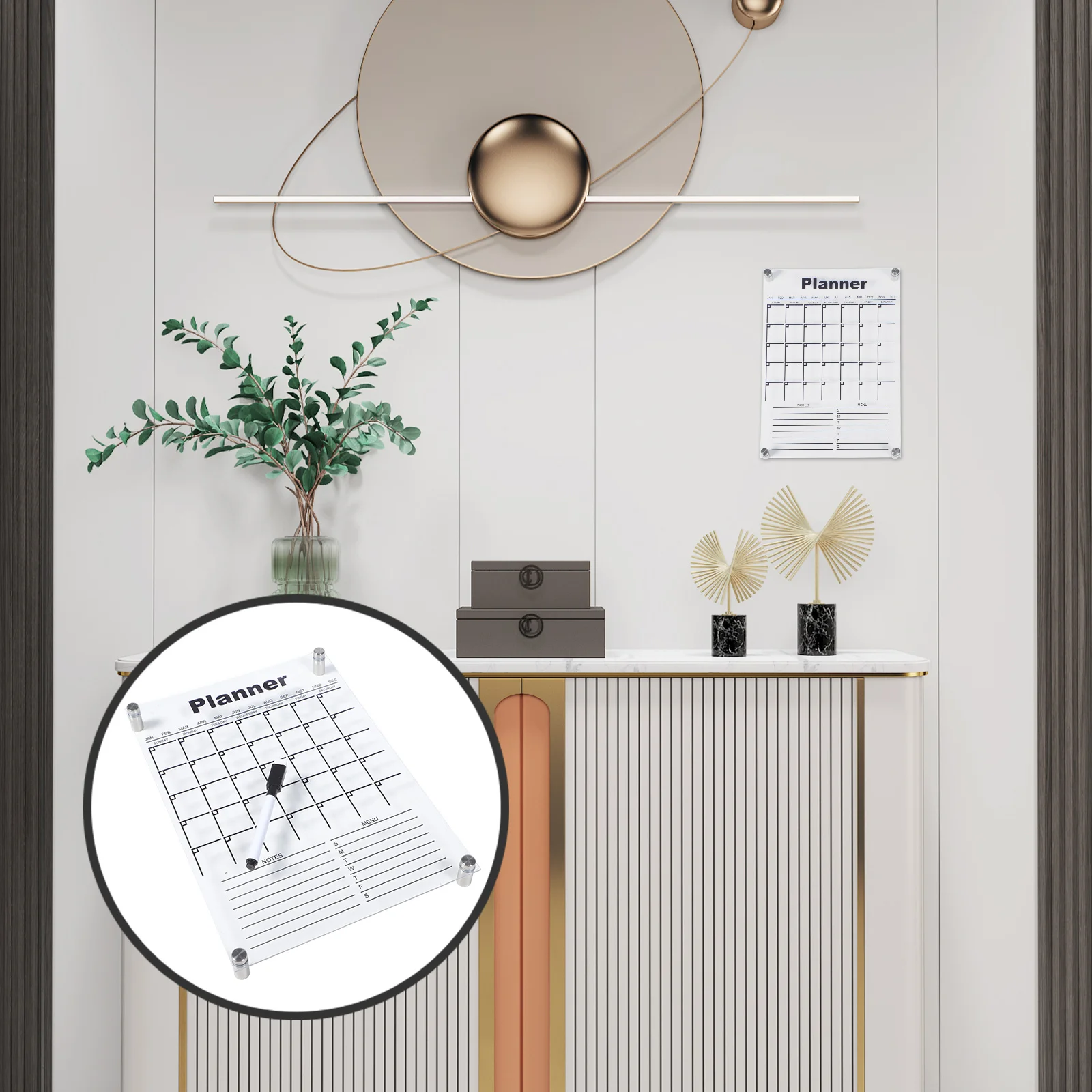 

1 set 1 Set Clear Acrylic Dry Erase Reusable Writing Message Board For Fridge Wall Desktop Office Home Display Board Stationery