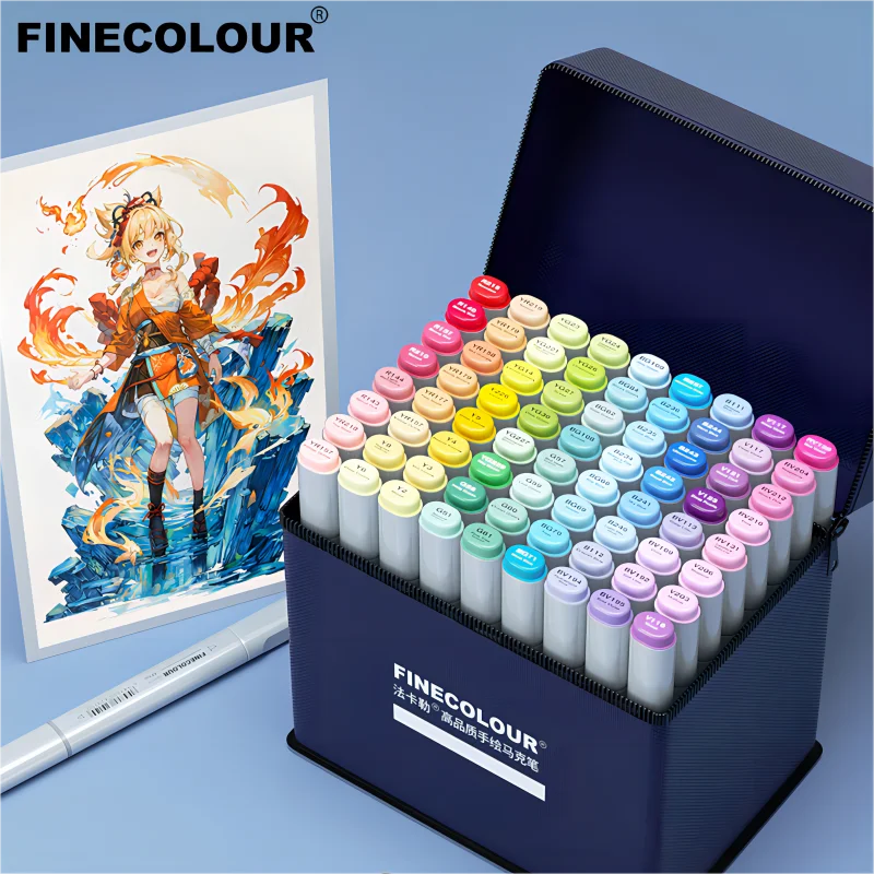 

FINECOLOUR EF100 Marker Pen Color Markers Alcohol Oily Art Marker Set Double Head Coloring Manga Sketching Drawing Supplies