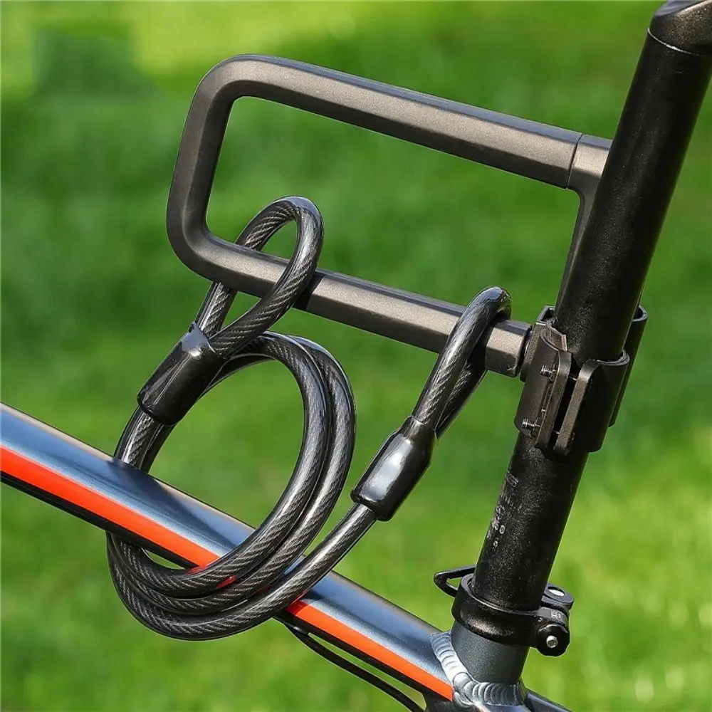 Double Loop End Bicycle Safety Cable Anti-theft Cut-Resistant Folding Steel Chain Vinyl Coated Heavy-Duty