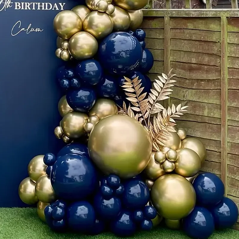 108pcs Navy Blue Metallic Gold Balloons Garland Arch Kit for Birthday Wedding New Year Anniversary Party Decoration Suupplies