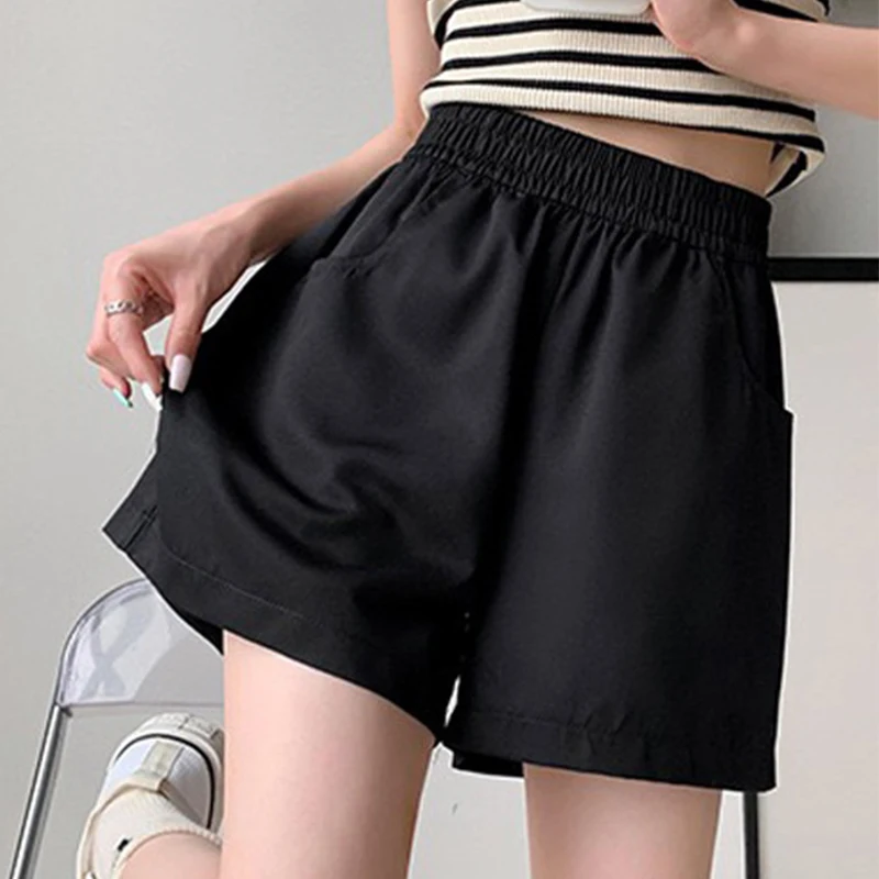 Fashionable Casual High Waisted Loose Wide Leg Sports Shorts For Women