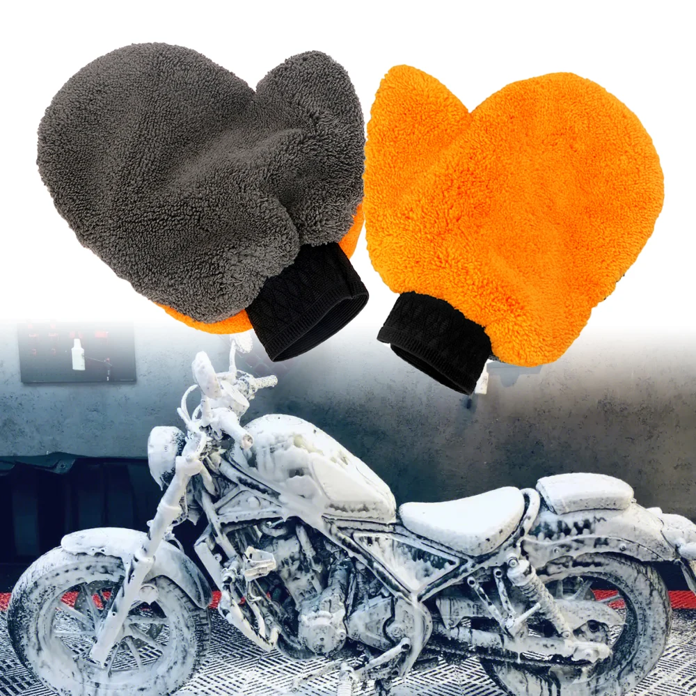 Foam Washer Motorcycle Washing Gloves Duster Cloth Towels Mop Cleaning Tools Tire Wheel Cleaning Dirt Pit Bike Car Accessories