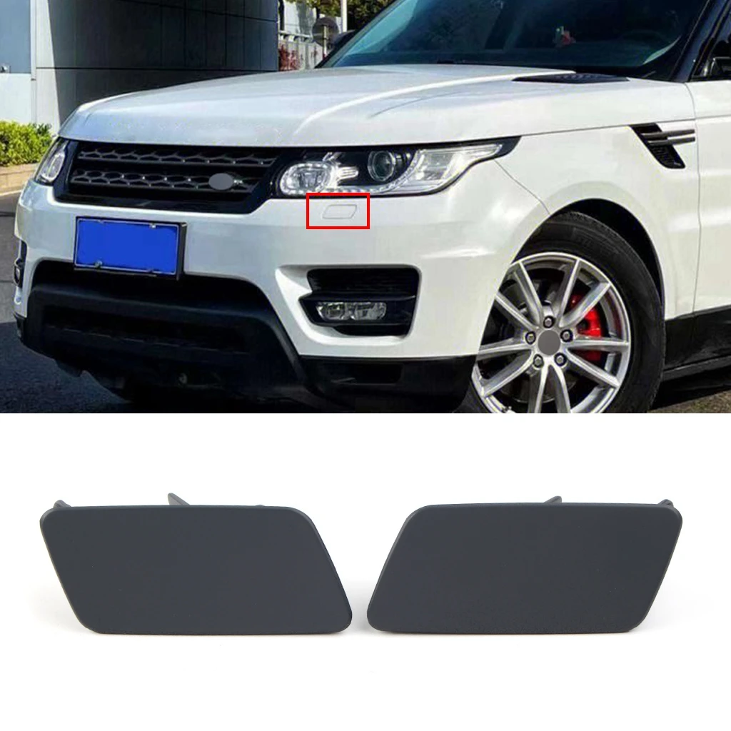 2Pcs Headlight Headlamp Washer Nozzle Jet Cover Cap for Land Rover  Range Rover Sport 2014 2015 2016 2107 2018 Car Accessories