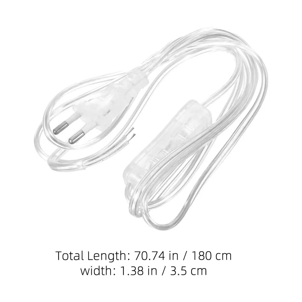 3 pcs Power Cord Extension Cable Light Halloween Christmas New Year Ac Power Cord With Switch Ac Power Cord Switch Clear