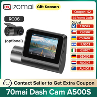 70mai A500S Pro plus Dash Cam Car DVR English Voice 1944P Night Version Super Clear Optional GPS Module for ADAS Parking Monitor