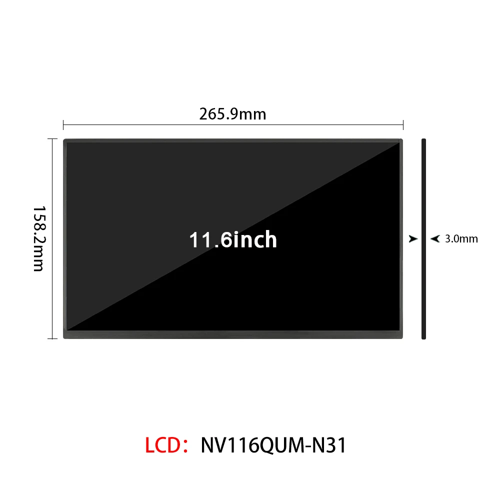 11.6 Inch Touchscreen with driver board Module HD 4k Screen 3840*2160 Resolution RGB 40pins NV116QUM-N31 For Tablets