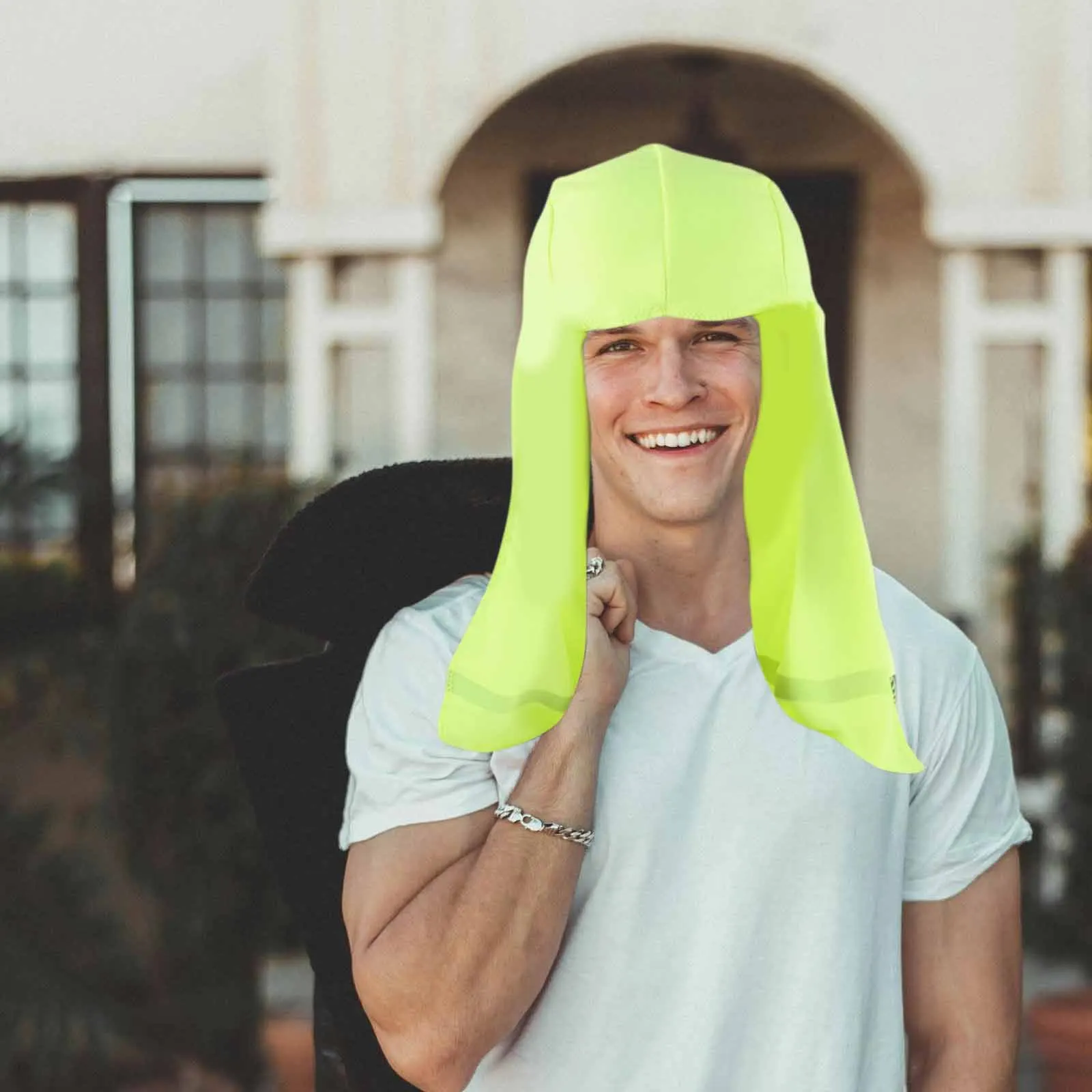 

2Pcs Cooling Skull Caps Neck Sun Shade Outdoor Cycling Long Tail Hats Uv Protection Breathable Sports Caps Reflective Hat