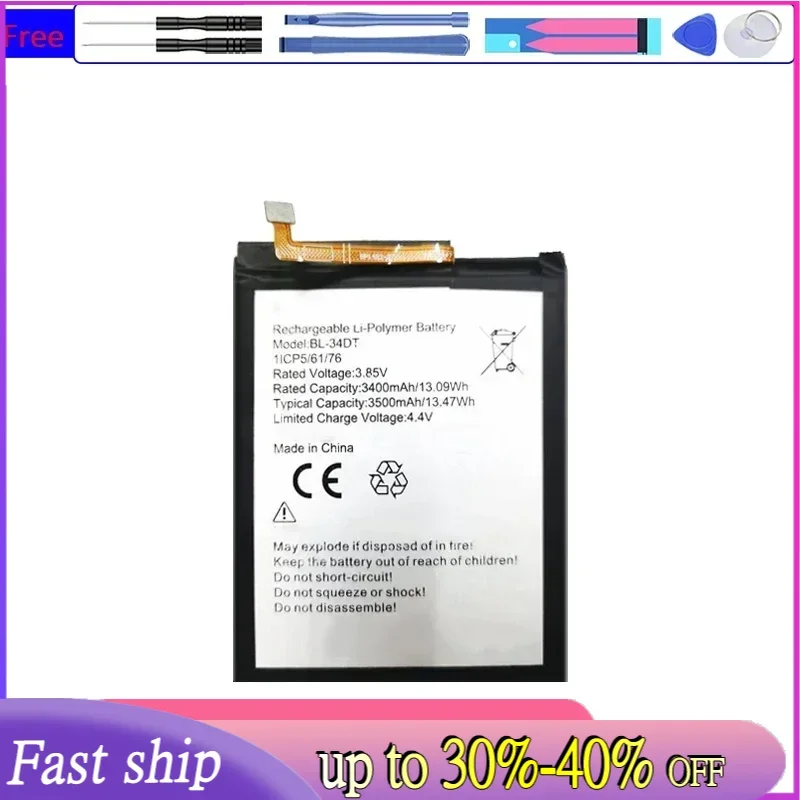 3400mAh Replacement Battery BL-34DT For TECNO Phantom 9 phantom9 CC9 AB7 CAMON 12 Pro camon12 pro