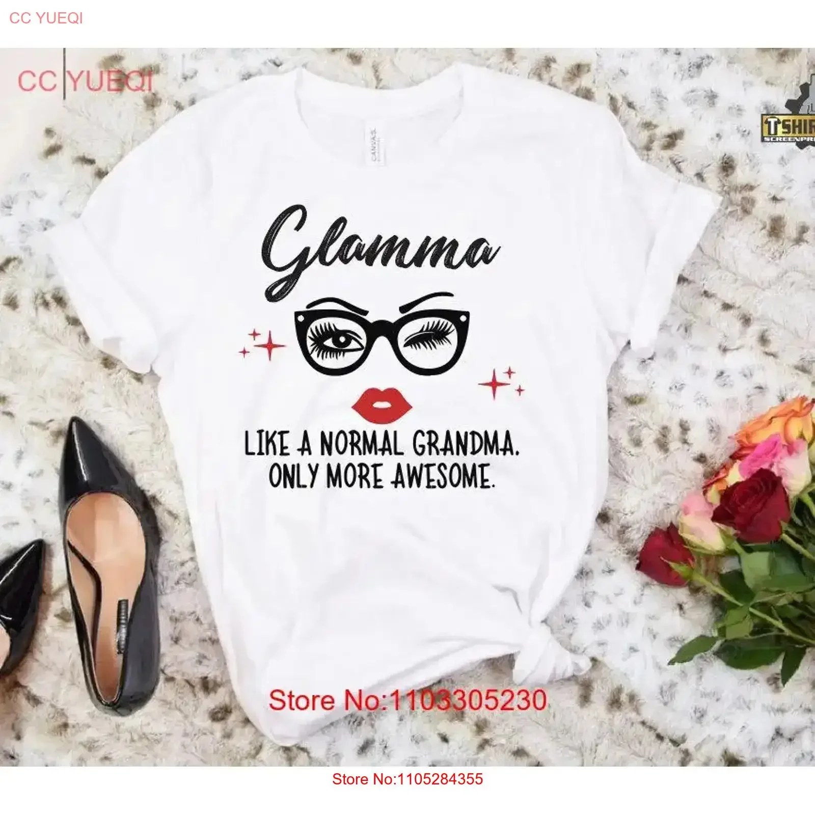 Glamma T Shirt Grandma Birthday for Baby Shower New Funny Mothers Day vintage Washed streetwear Soft fashion Casual homme
