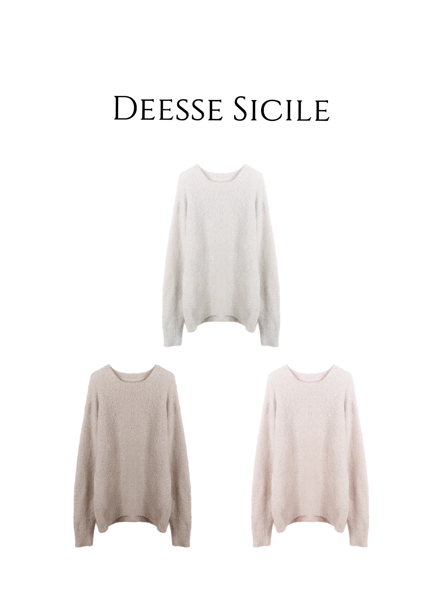 

Серебристый вязаный свитер из смесовой шерсти с круглым вырезом, простой дизайн, свободный крой, повседневный стиль для женщин