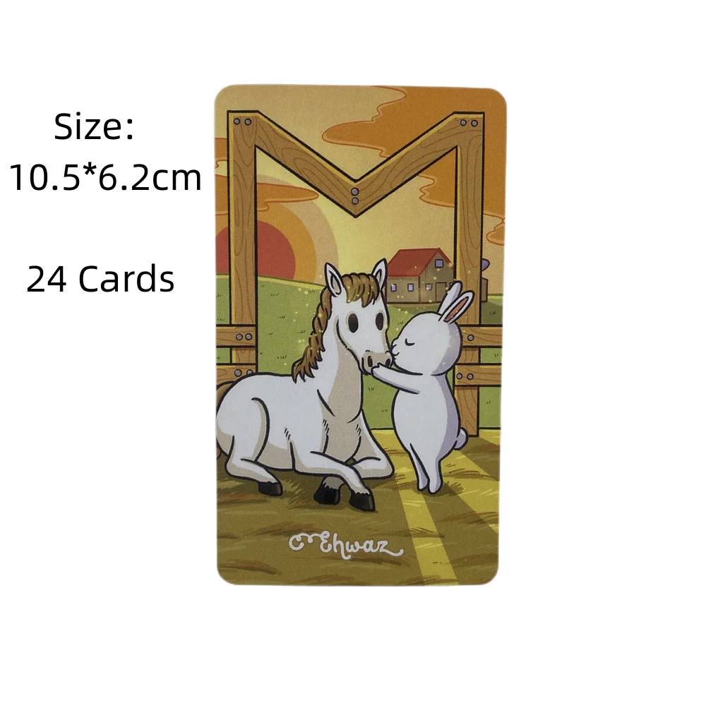 Chubby Bun Rune Rabbit Oracle Cards 영어 버전 보드 게임 데크 요술 요정 타로 신비한 운세 카드 놀이