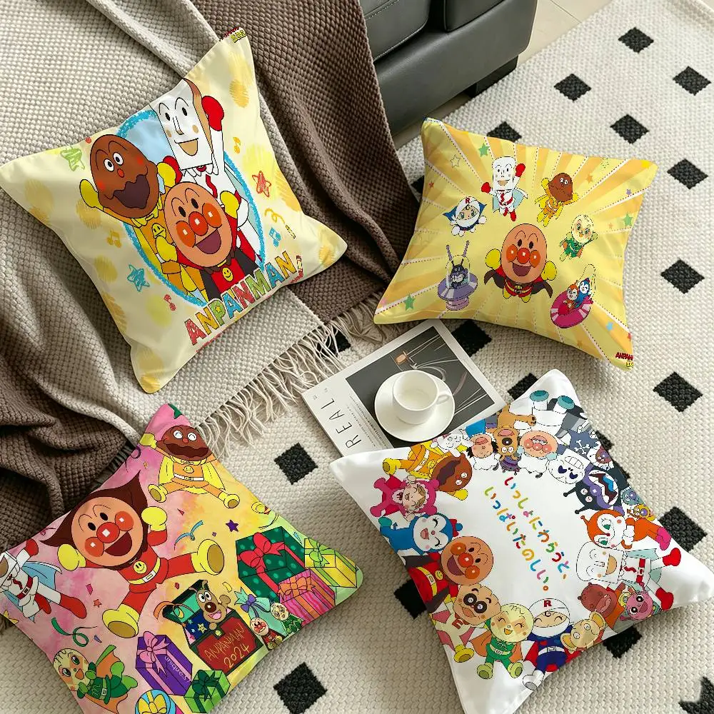 Anime A-Anpanmans Cushion Cover Car Throw Pillow Case For Sofa Car Christmas Gift 40x40cm 45x45cm