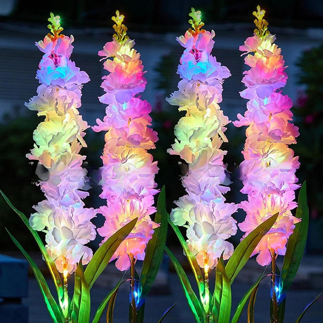Solar LED Flower Stake Lights, Hyacinth/Dandelion/Spider Lily/ Waterproof Lawn Lamp, Garden Landscape Pathway Decor Lights