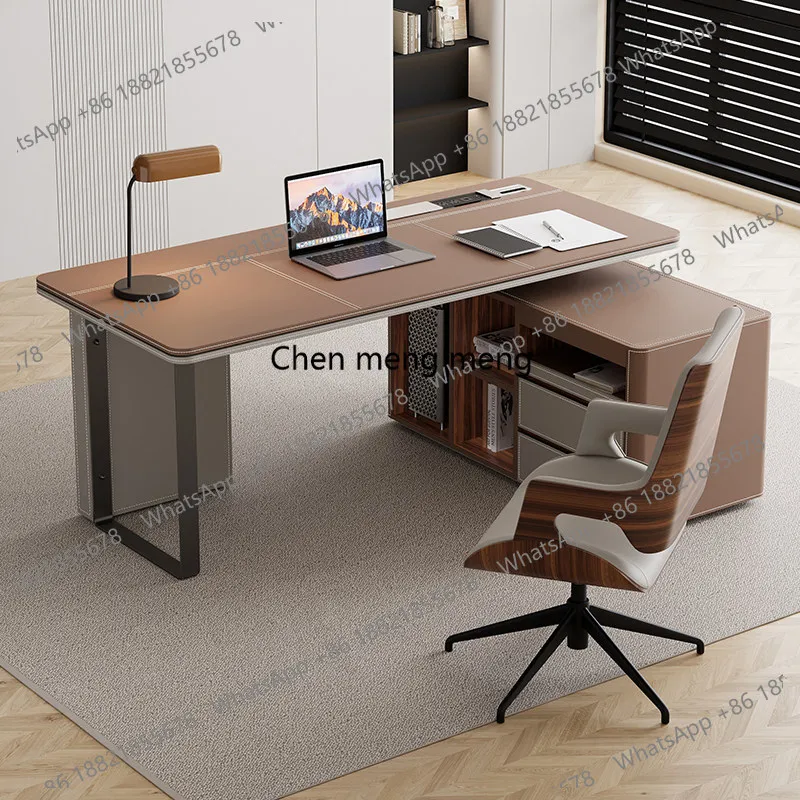 

Modern minimalist luxury saddle leather Room desks computer desk room offices office desks and workstations l shaped desk