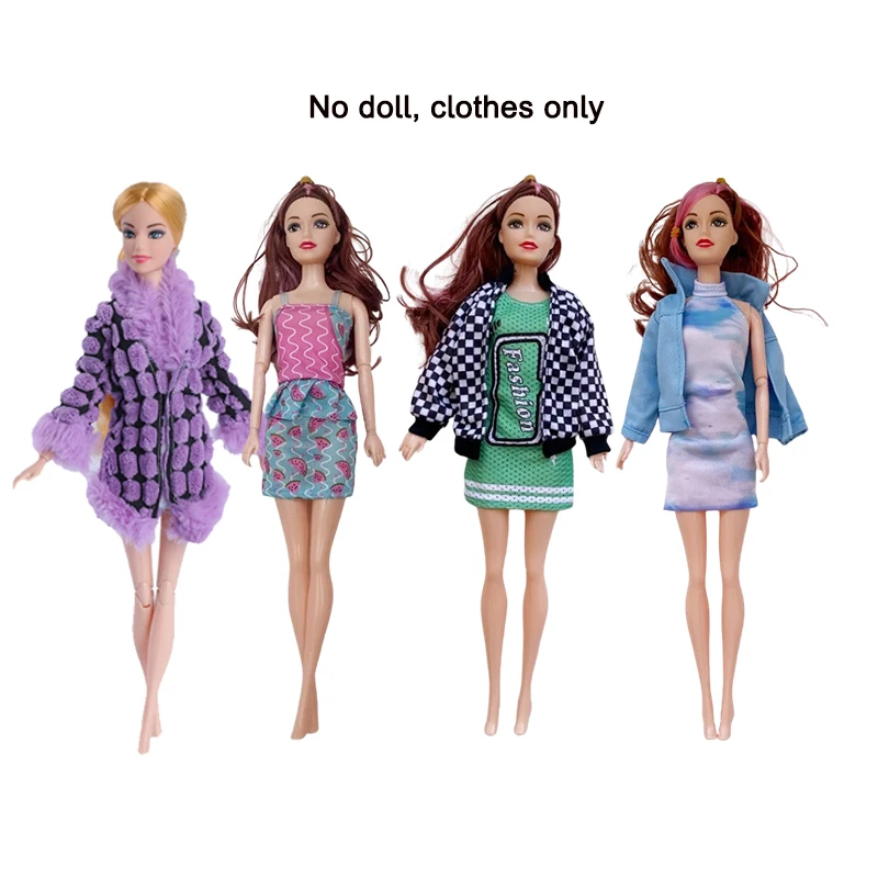 Vêtements en beurre faits à la main pour enfants, tenues trempées décontractées, manteau, accessoires vestisens, poupées, jouets, mode, 11,5 po, 30cm, 4 ensembles par paquet