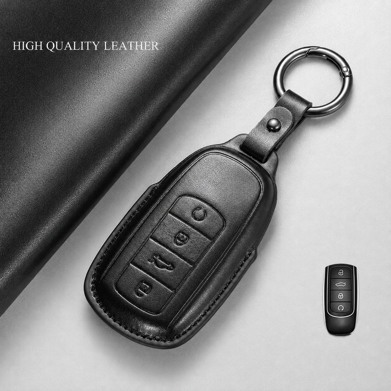Leder-Autoschlüsselhülle für Chery Tiggo 8 Plus Kunpeng Tiggo 9 EXEED Yaoguang Tiggo 7 Plus Arrizo 8 Explore 06 mit Schnalle – Detail 8