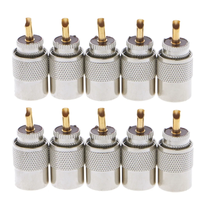 Connecteurs RF à souder mâles UHF PL-259, 10 pièces, fiches pour câble Coaxial RG8X