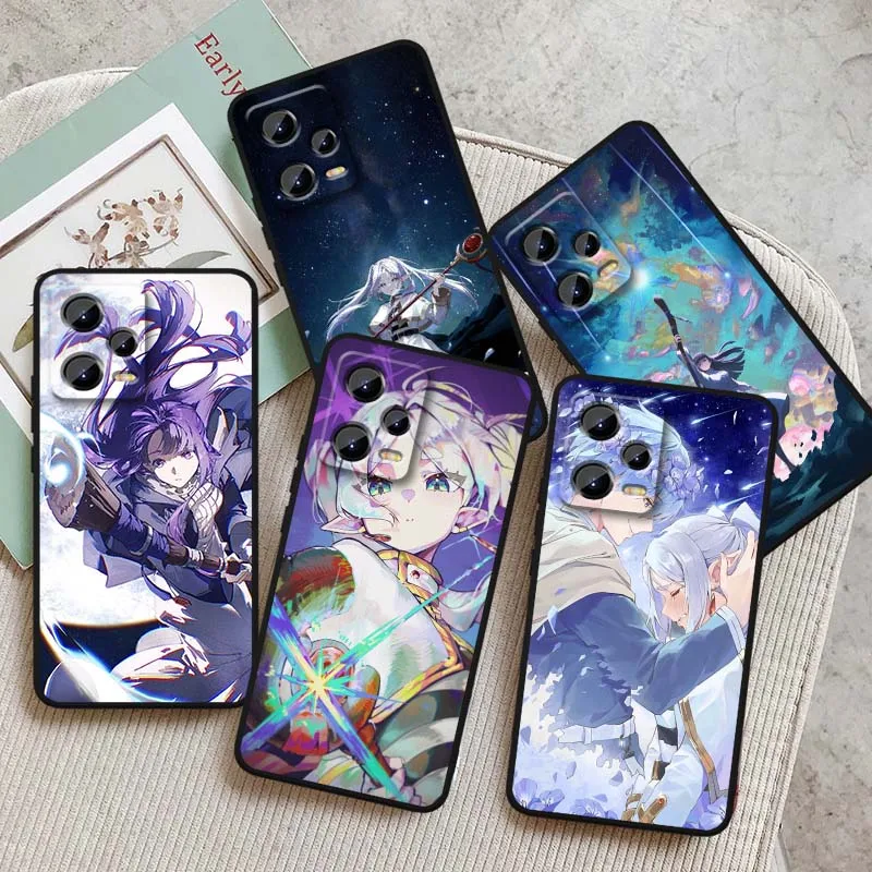 

F-Frieren Anime popular Art For Xiaomi Redmi Note 14 13 12 12S 11E 11 11S 11T Pro Plus 4G 5G Black Soft TPU Cover Phone Case