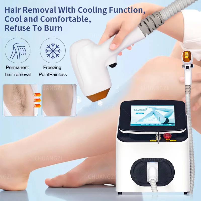 

2024 New Design 2000W Three Wavelengths 755 808 1064 Diode Laser 808nm Hair Removal Machine with Cooling Handle