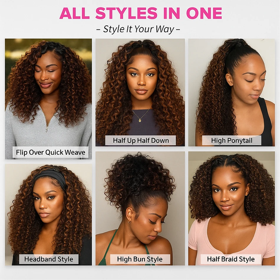 على استعداد لارتداء 1B/30 تسليط الضوء على موجة عميقة نصف شعر مستعار سلس الوجه على شعر مستعار سحب سلاسل Invisi أومبير شقراء ملونة 3 في 1 نصف شعر مستعار