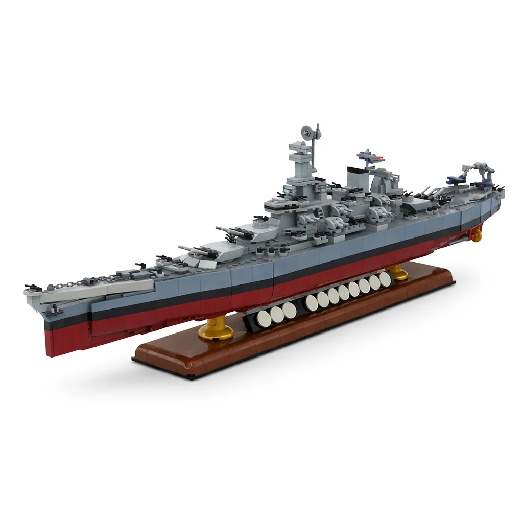 

MOC 1683PCS WW2 Military Battleship Model Navy Fleet Warship Military Building Blocks Bricks Advanced Building Sets Adults Fun