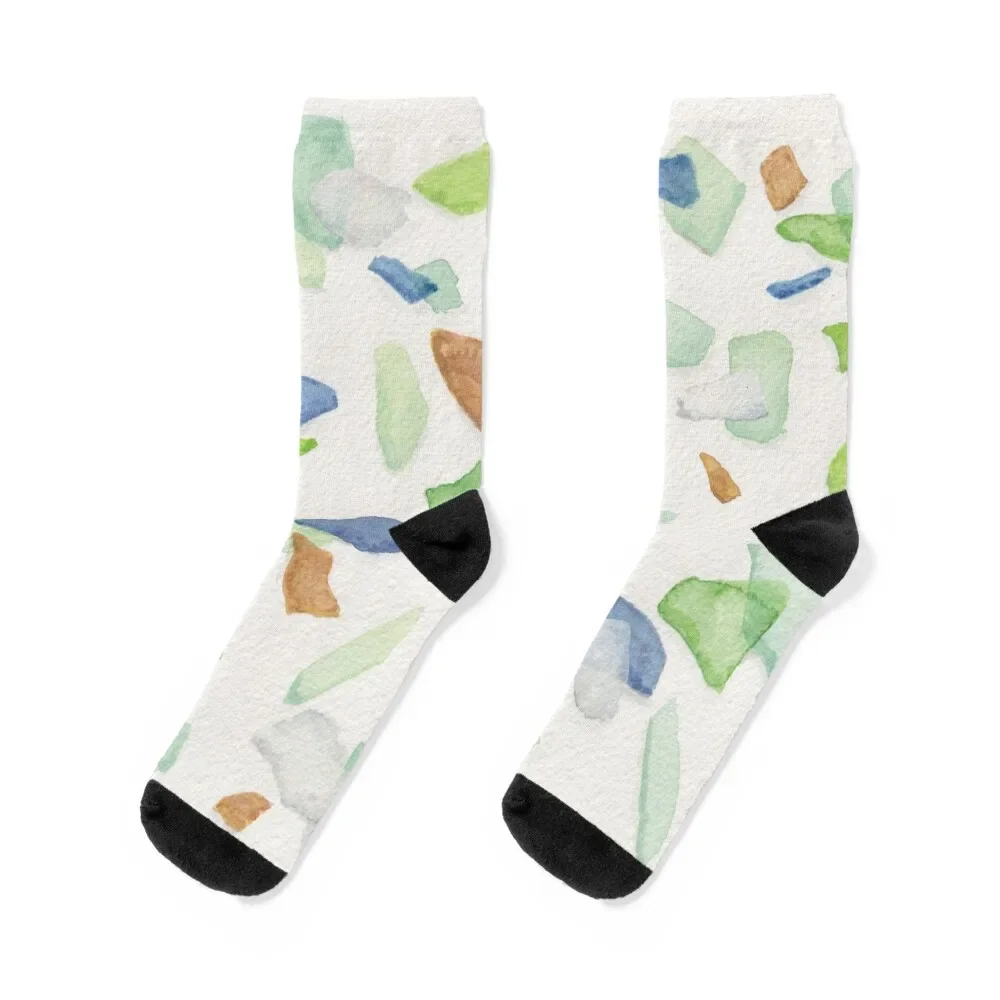 

Sea Glass Socks basketball Crossfit cartoon short Boy Child Socks Women's