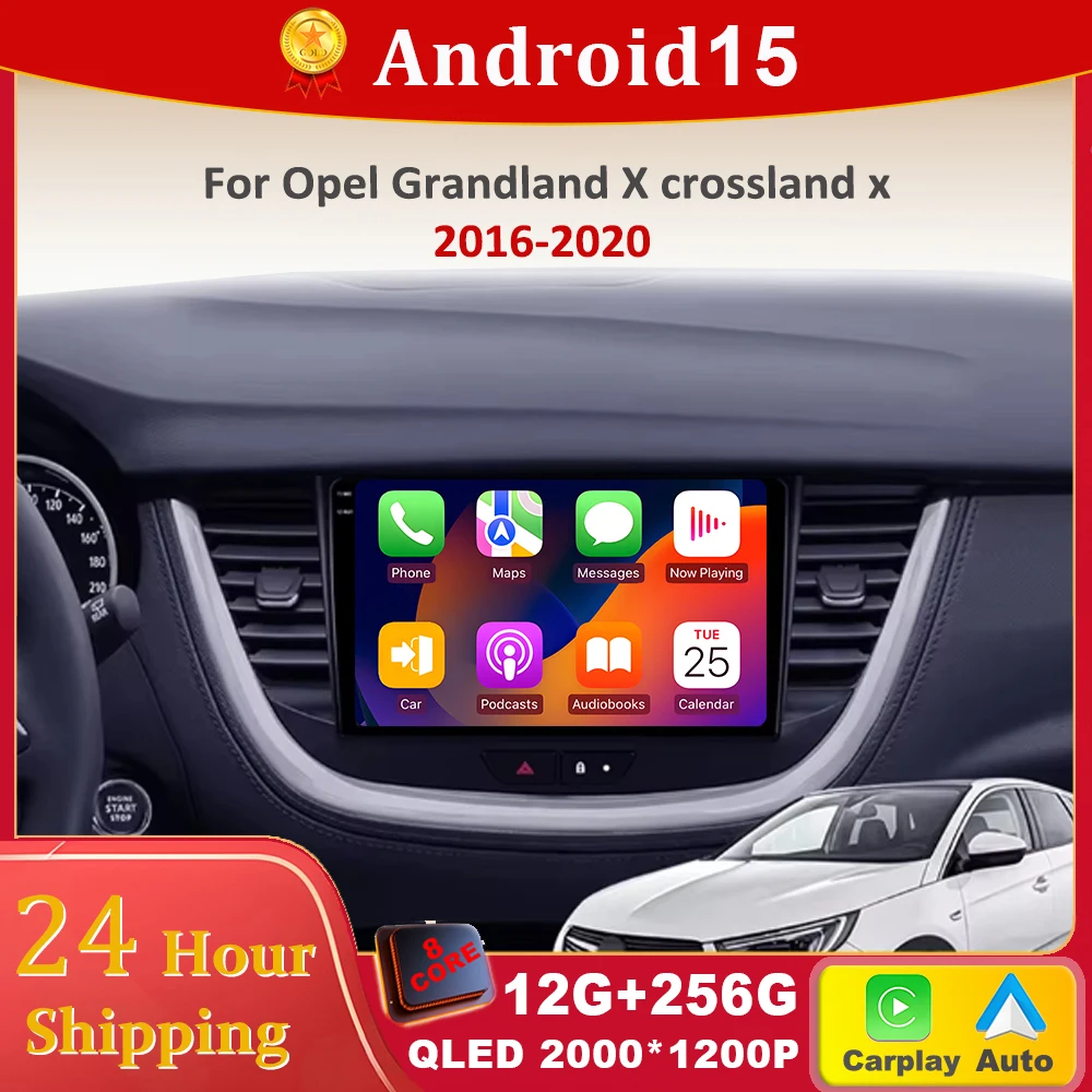 

Android 15 For Opel Grandland X crossland x 2016-2020 Carplay Multimedia Monitor Screen Stereo Radio Video Player Car Navigation
