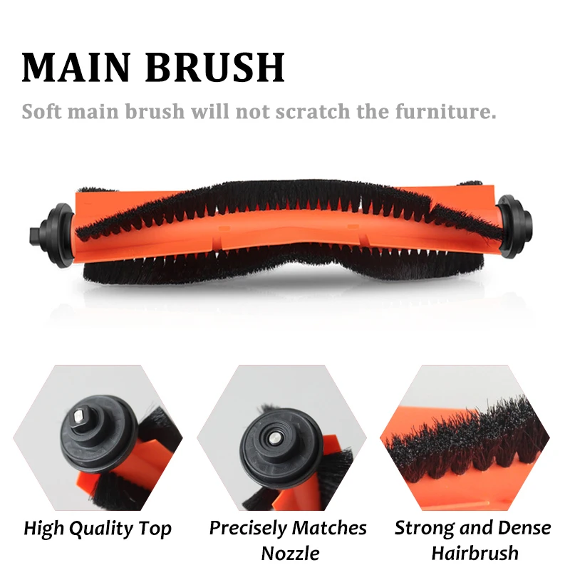 Kit Filter Hepa Sikat Sisi Rol Utama untuk Xiaomi Mijia G1 MJSTG1 Suku Cadang Penting Pembersih Vakum Aksesori Kain Kain Kain Pel