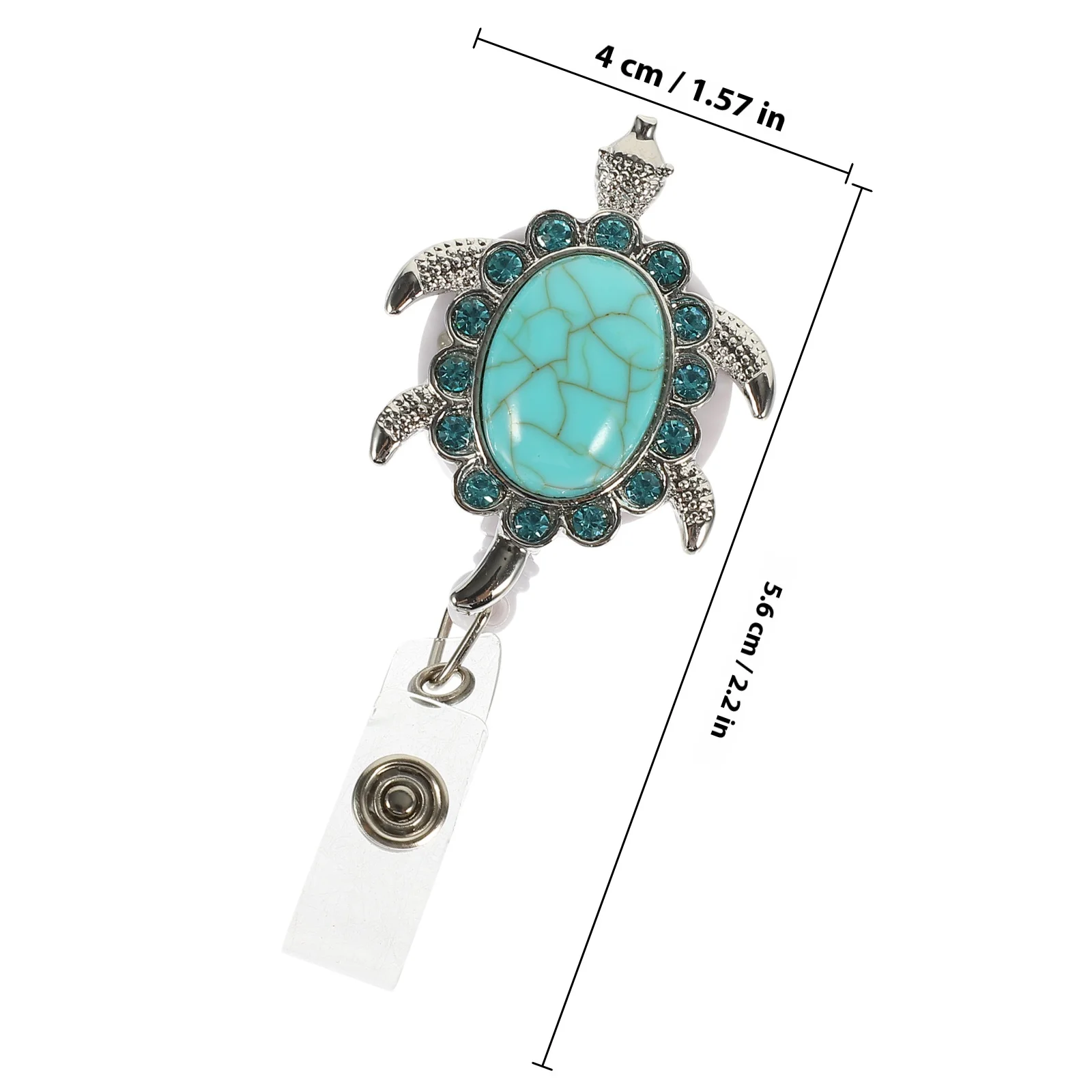 Fibbia per badge decorativa retrattile a forma di tartaruga Bobina per badge leggera per porta carte d'identità Portachiavi Porta targhetta con nome