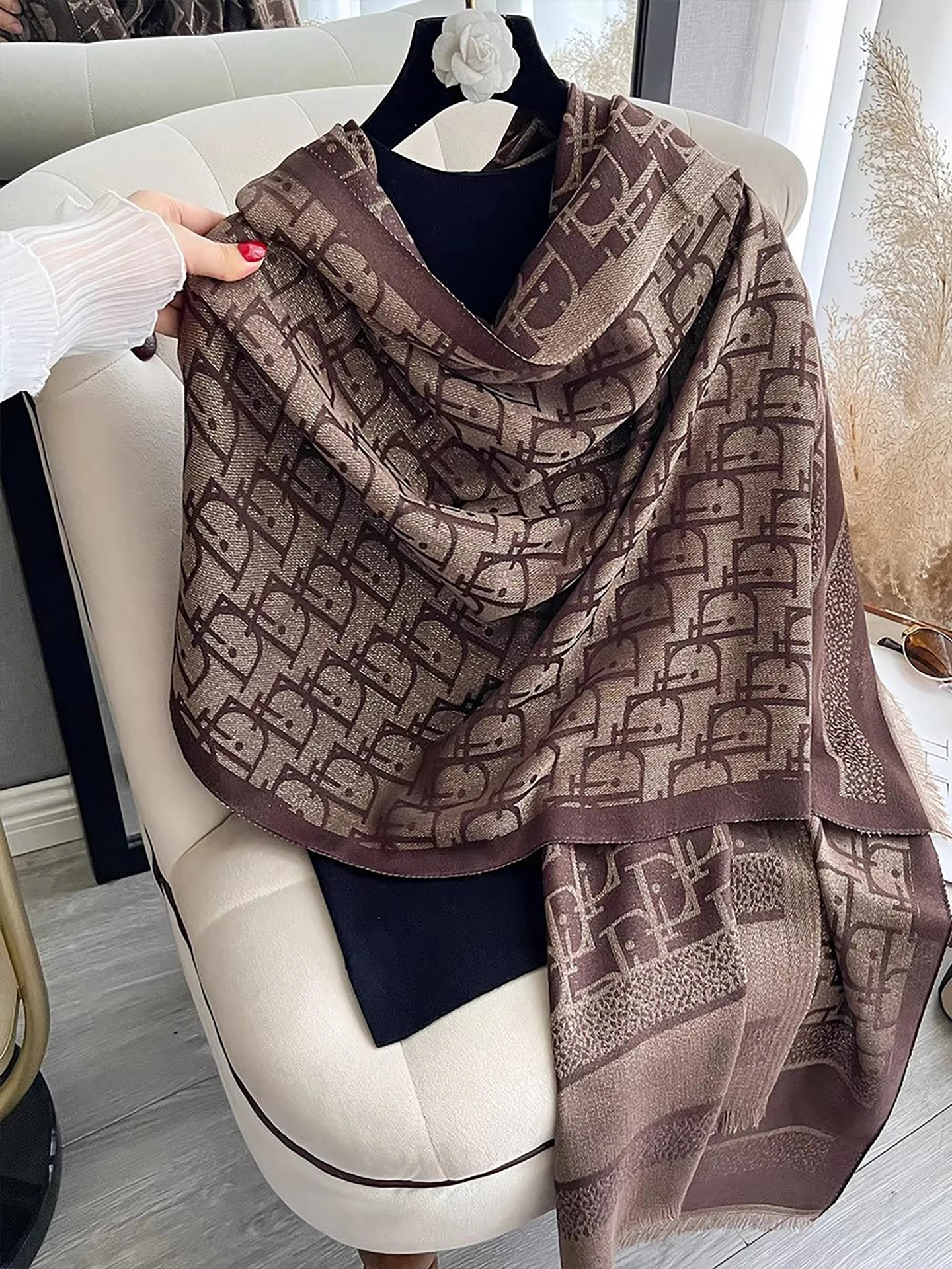 Echarpe-cansay-kaer-camere-pour-femme-elegante-polyvalente-style-britannique-chaude-double-face-motif-geometrique