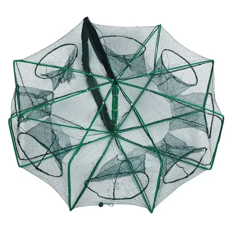 Square Folding Shrimp Cage, Eel Cage, Lobster Net, Lantern Net, Fishing Net, Small Polyester, 6-10 Holes