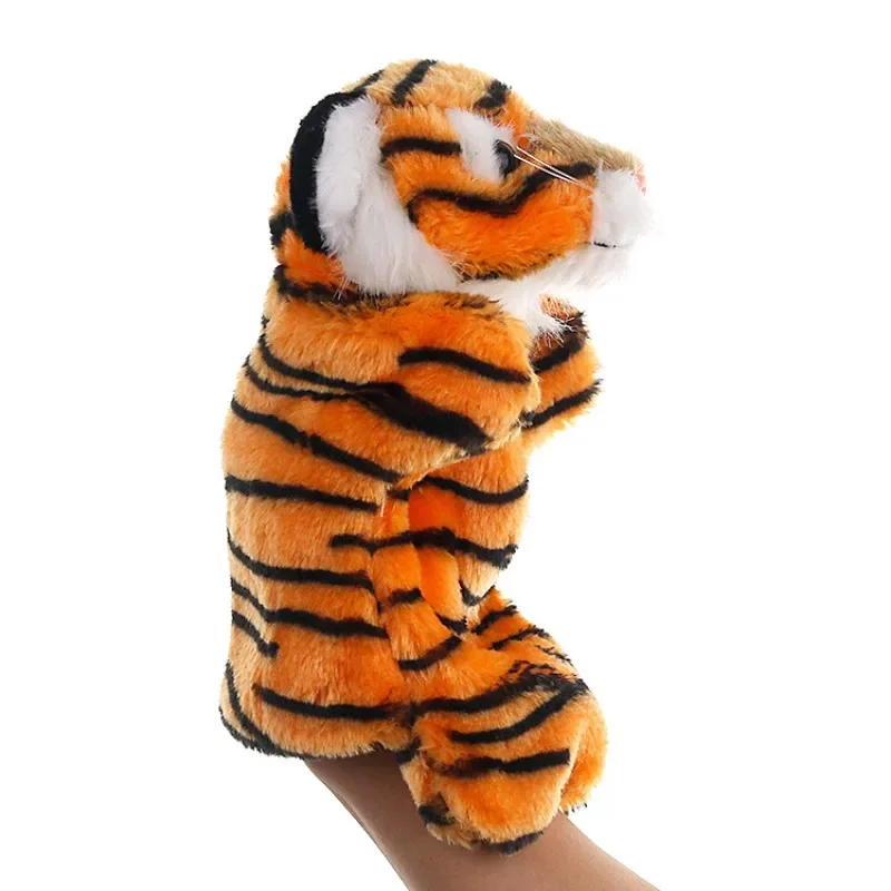 Hand Puppets Tiger Doll Cartoon Short Plush Tiger Plush Toy Animal Shaped Hand Doll