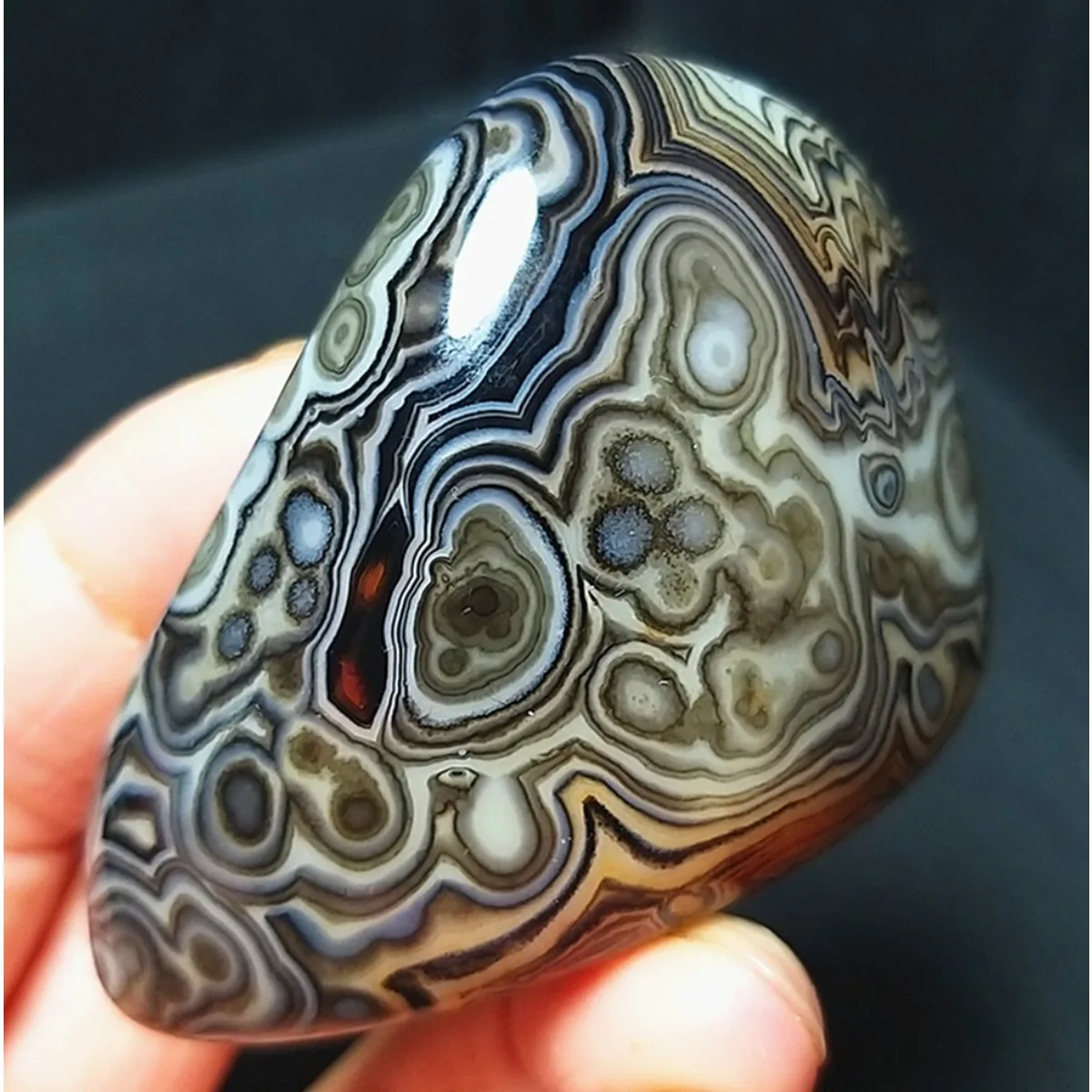Colorful Pattern Color Gradient Banded Agate, Tumbled Polished Stone, Birthday Gift, Natural Stone, Crystal Collection