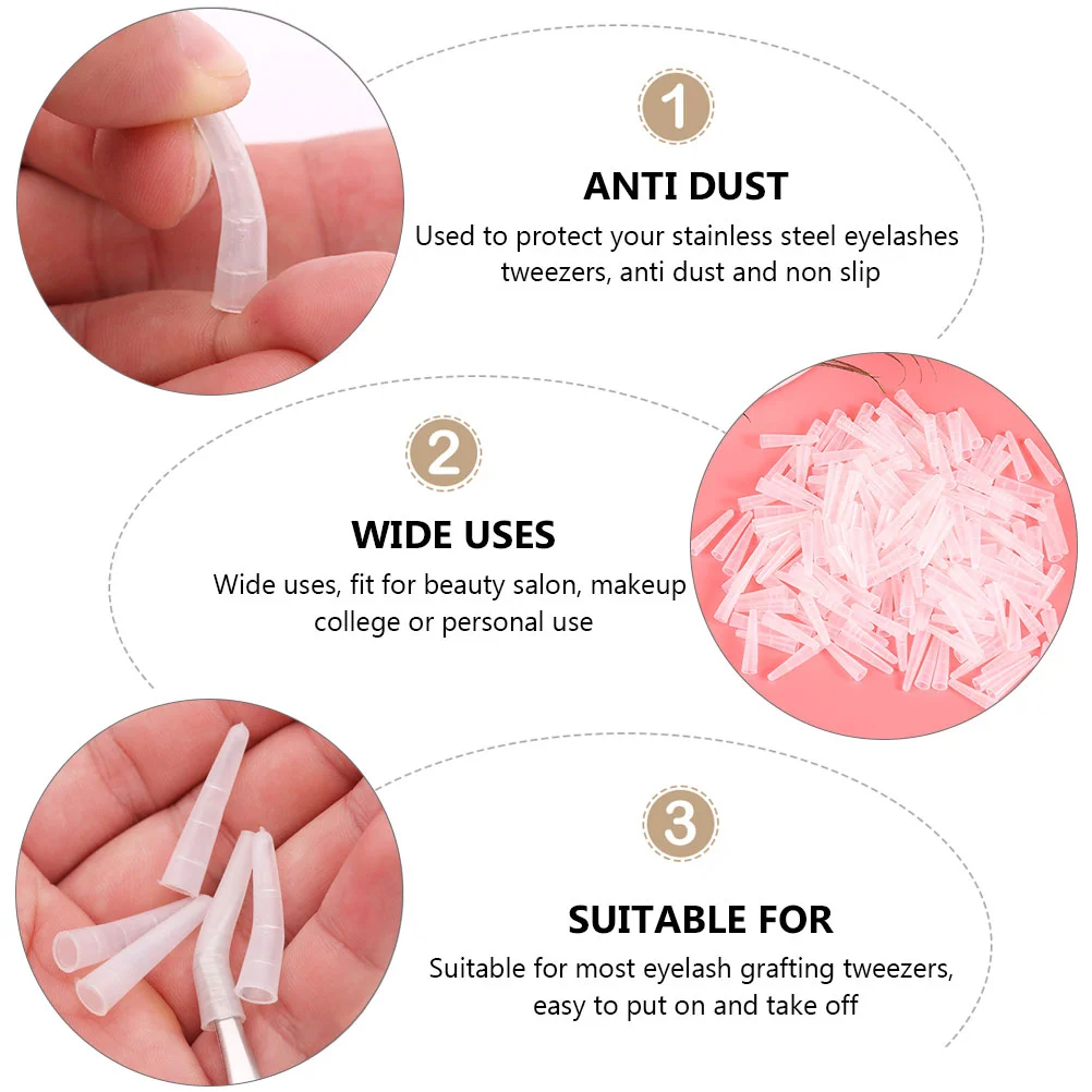 속눈썹 트위저 세트, 투명 거치대, 커버 포함, 보호대 가드, 속눈썹 캡 케이스 도구, 50 개