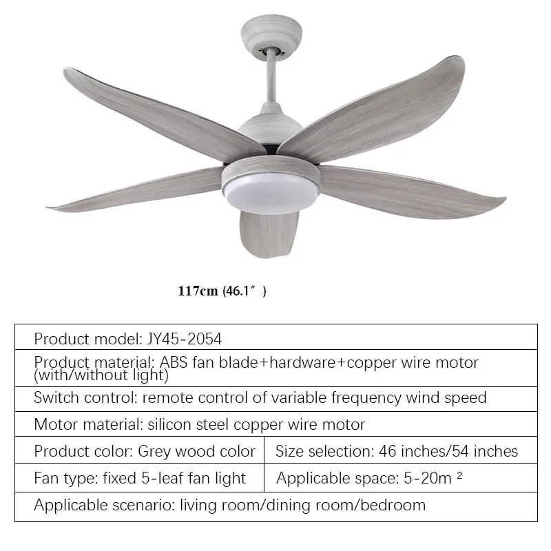 DLMH Nordic LED Fan Light Modern Minimalism Restaurant Living Room Study Ceiling Fan Light Remote Electric Fan Light