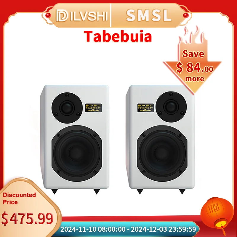 SMSL Tabebuia 10th Anniversary HIFI Speaker Wind Suzuki Stereo Speaker Specially Designed Wavecor Woofer VoiceBox Loudspeaker