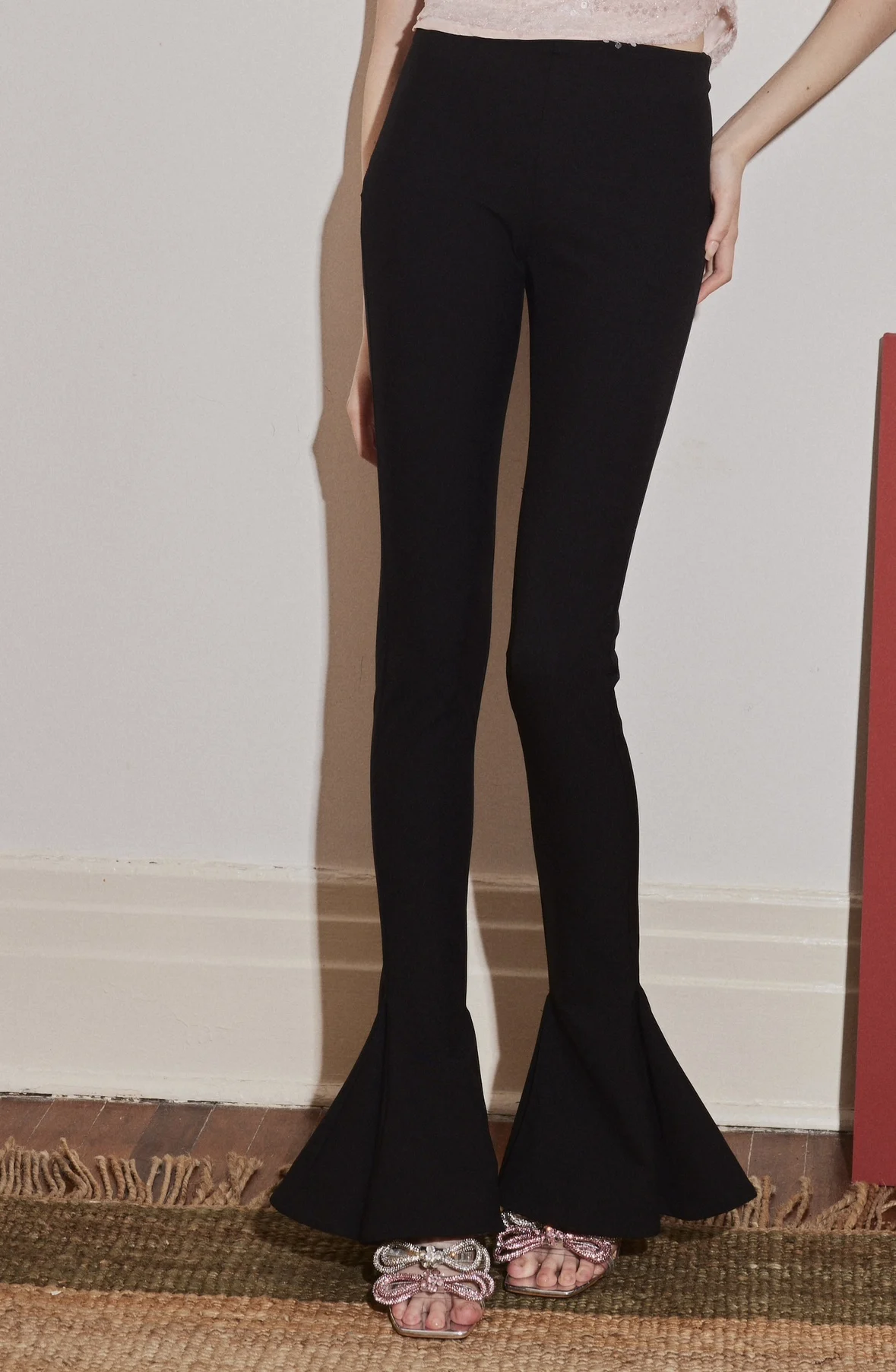 

Брюки-клеш с высокой талией, облегающие, эластичные, длинные, DOM JAM, весна-лето 2023, модные повседневные брюки