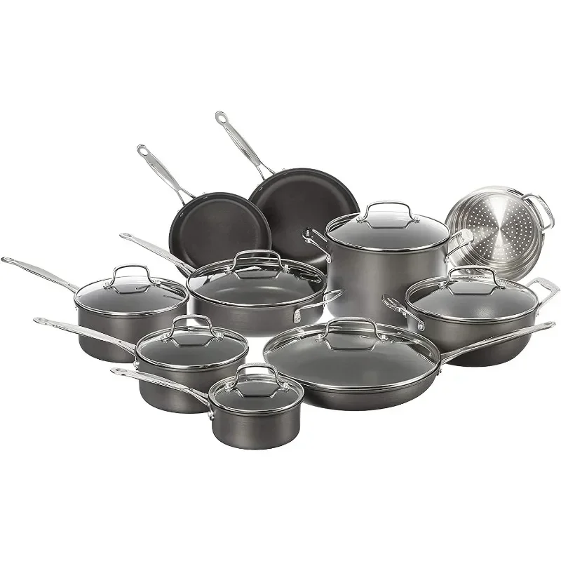 Cuisinart 10-13 -17  - Piece Cookware Set, Chef's Classic Nonstick Hard Anodized, 66-17，Three specifications to choose from