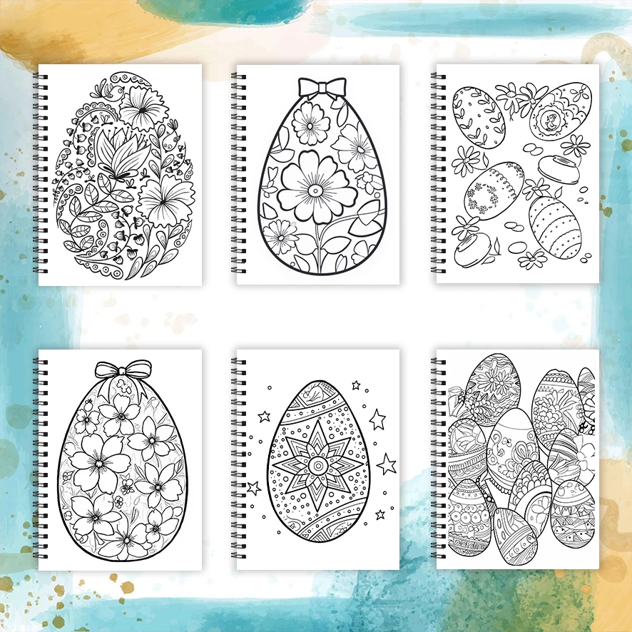 Pretty Easter Eggs Adult Coloring Book - 8.3x 11.2 Inch 32 Page Coloring Book - Helps Reduce Stress and Ease Emotions