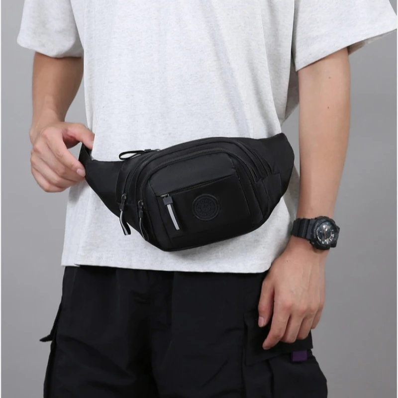 Sports Outdoor Waist Pack Multi-functional Waterproof Solid Color Mobile Phone Bag Large-capacity Crossbody Bag