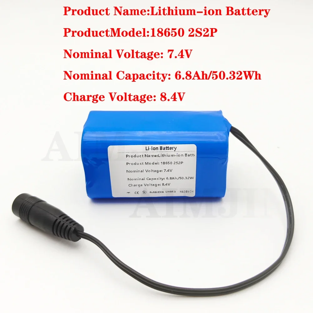 for T188 2011-5 T888 V007 H18 C18 Remote Control RC Fishing Bait Boat Battery 7.4V 6800mAh Li-ion 2S2P Battery Pack