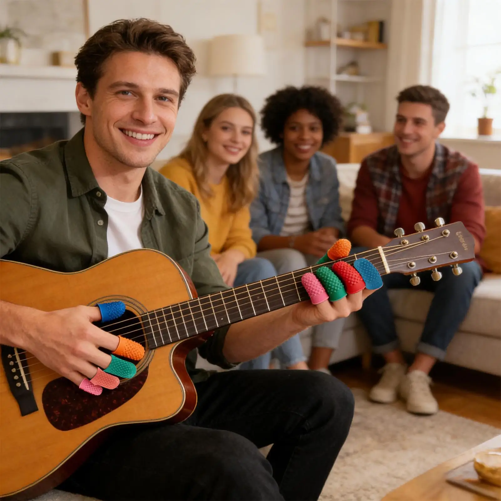 

Резиновые накладки на пальцы, многоразовые защитные колпачки для пальцев, 5 штук, для ручного шитья, работы с бумагой, резки, подсчета, шитья