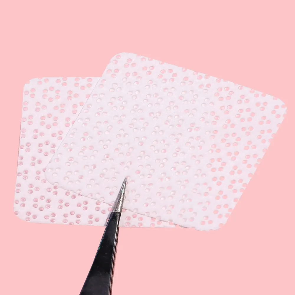 300 pçs sem fiapos gel removedor de esmalte toalhetes algodão cosméticos almofadas de limpeza de unhas não tecido colorido limpador almofada de papel