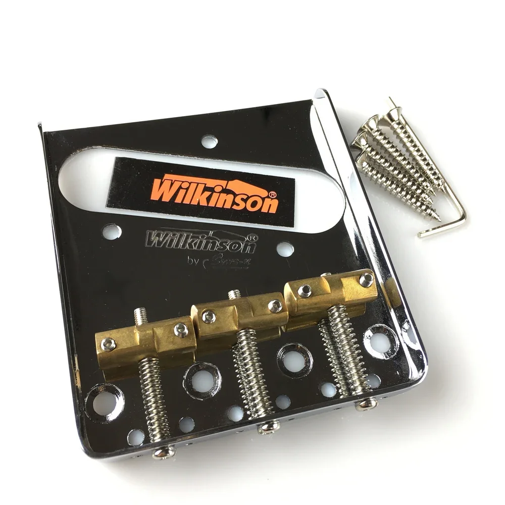 Wilkinson WTB Vintage Style Fixed  Electric Guitar Bridge With Brass Saddles  bridge Chrome silver Black Gold