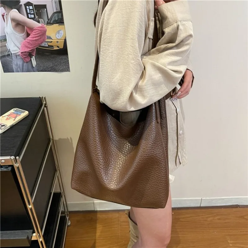 

Designer Paris Diaper Bag, Casual Stylish Crossbody, Large Capacity Square Satchel Handbag With Textured Leather