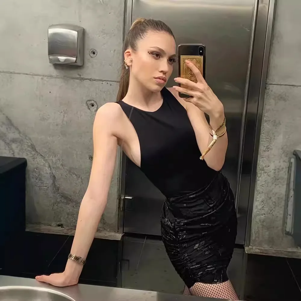 

2025 European and American Best-selling Slim-Fitting Narrow-Shouldered Round-Neck Underwear Onesie