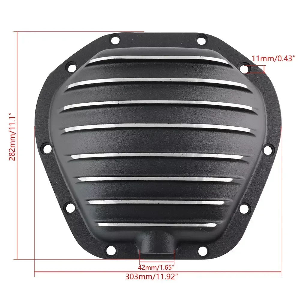 10-Bolt Rear Black Differential Cover Aluminum Wear Resistant Sturdy Convenient For Dana 60 Dodge Ford Chevrolet