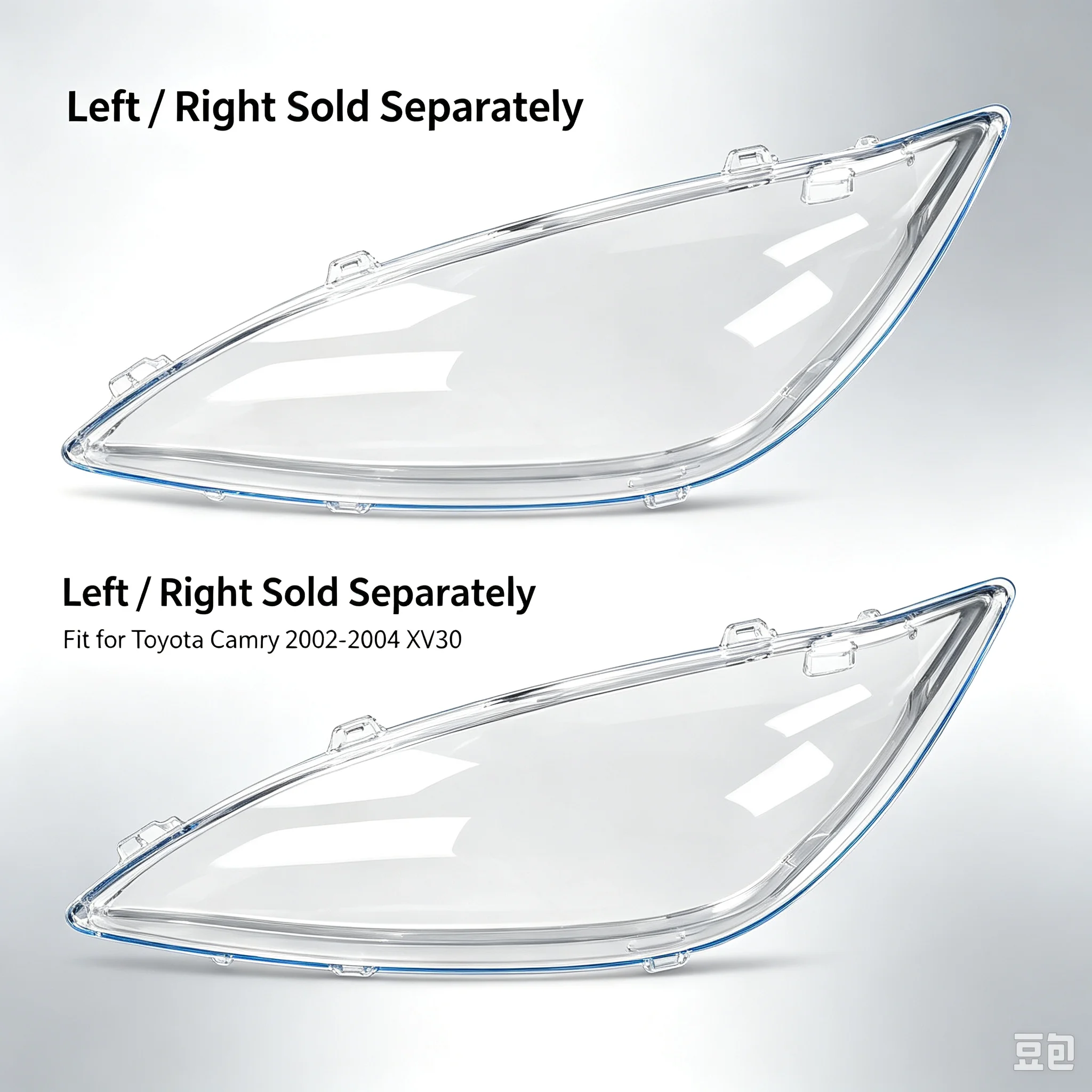High Transparent PC Headlight Lens Cover Anti-Yellowing Headlamp Shell For Toyota Camry 2002 2003 2004 XV30 (Imported Jiamei) Au