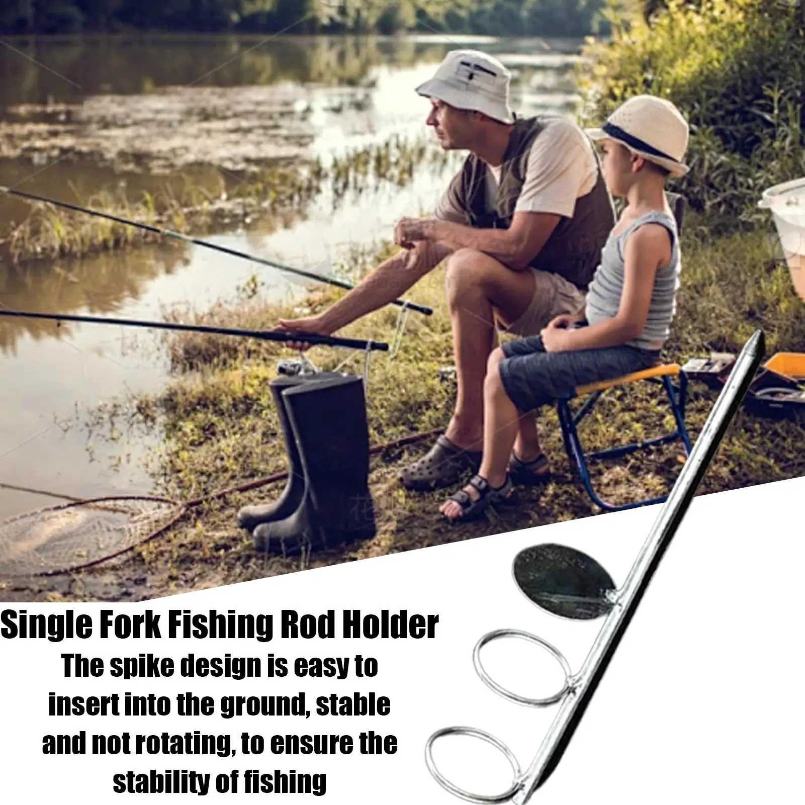 

Держатель для удочки, регулируемые вставки из нержавеющей стали, простой кронштейн, держатель для удочки, двойной круг, держатель для заземляющей вилки