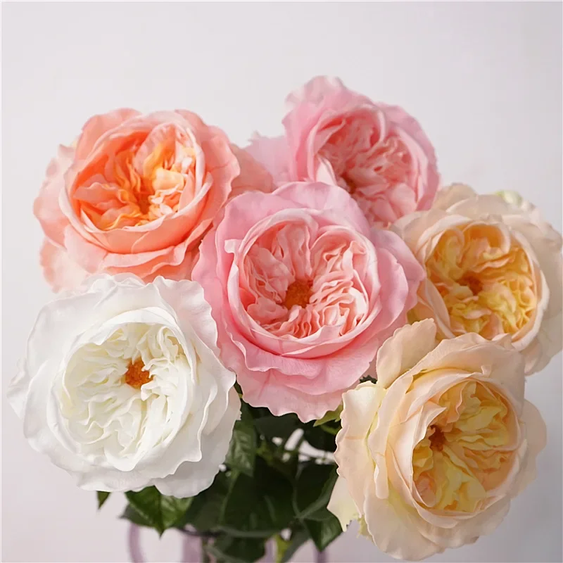 

4Pcs/lot Dia 15cm Big Austin Rose Real Touch Artificial Flowers Bridal Bouquet Wedding Party Event Home Fake Flowers Arrangement